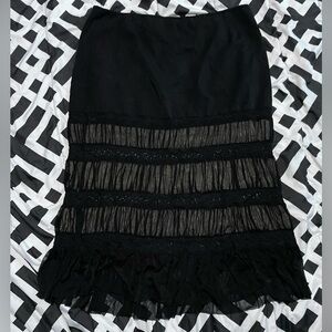 black and cream maxi skirt